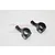 Two black aluminium steering hubs for RC cars by GPM Racing, shown against a plain white background.