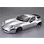 A silver painted 1/10 scale RC car body shell of an Alfa Romeo TZ3 Corsa, shown from a high-angle front three-quarter view against a grey background.