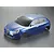 A metallic blue 1/10 scale RC car body shell of a 2010 Alfa Romeo Giulietta, shown from a high-angle studio perspective.