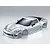 A silver painted 1/10 scale RC Corvette GT2 body shell shown from a high angle against a plain white background.