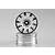 Two shiny chrome-finished RC drift car rims stacked on a light grey background.