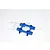 A blue anodized aluminium front bulkhead part by GPM Racing for RC cars, shown against a white background with a faint watermark.