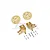 GPM Racing brass front portal drive housing set including two circular covers, two main housings, and various mounting screws on a white background.