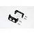 Two black aluminium GPM Racing servo protector mounts with four small silver screws on a white background.
