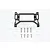 A black GPM aluminium front servo mount for RC cars, shown with included silver screws and washers on a white background.