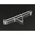 A silver aluminium rear chassis brace for an RC car, featuring a machined skeletonized design, shown against a black carbon fiber background.