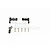 GPM Racing black aluminium transmission support mount set including three metal brackets and five screws on a white background.