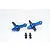 Two blue anodised aluminium RC steering hubs with black metal ball studs on a white background.