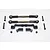 GPM Racing black aluminium front mount holder set with spring steel turnbuckles and hardware on a white background.