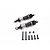 Two black GPM Racing aluminium RC shock absorbers with silver springs and included mounting hardware on a white background.