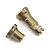 Two gold-anodized aluminium RC car parts, likely a rear locker and drive cup, isolated on a white background.