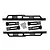 GPM Racing black aluminium side steps set with silver inlay details for RC vehicles, including mounting brackets and screws.
