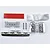 Killerbody 1/10 scale short course truck light bucket set including chrome light buckets, LED stoppers, screws, and adhesive tape on a white background.