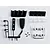 A set of unassembled black and chrome plastic RC car accent light parts including lenses, housing, and small screws on a white background.