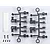Killerbody Stealth Mounts set including two black plastic parts trees, a strip of four adhesive circles, and six small metal screws on a white background.