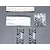 Killerbody accessories bag containing two grey plastic parts trees, a sheet of 3M VHB double-sided tape, a piece of silver foil, and a bag of small black screws.