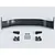 A black RC car rear wing kit including the main wing blade, mounting brackets, and a set of small black screws on a plain white background.