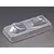 A pair of clear, vacuum-formed plastic light bucket inserts for a 1/10 scale RC car body.