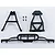 Killerbody 1/10 scale short course truck rear bumper assembly parts including a bumper, two support brackets, and four small screws on a white background.