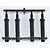 A set of four black plastic RC body posts still attached to their original injection molding sprue tree.