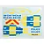 A sheet of Killerbody police car decals featuring blue and yellow checkered patterns, red chevron markings, and various Police text labels.