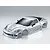 A silver painted 1/10 scale RC Corvette GT2 body shell shown from a high-angle front three-quarter view against a plain white background.