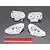 A set of four chrome-finished plastic light buckets for a 1/7 scale RC Corvette GT2 body, including a strip of double-sided adhesive tape.