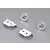 Four chrome-plated plastic light buckets for a 1/10 scale RC car, including two rectangular and two circular units on a grey background.