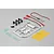 Killerbody 1/10 scale touring car number plate set with LED light unit, mounting hardware, and adhesive stickers on a grey background.