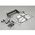Killerbody 1/10 scale Lancia Beta Montecarlo plastic parts set including a black rear wing, black side mirrors, and a chrome-plated light bucket tree.