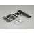 Killerbody Lancia LC2 plastic parts set on sprues, including black and chrome-plated components for RC car assembly.