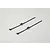 Two black fabric cable ties with plastic buckles laid out on a light grey background.