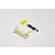 A 1/10 scale unpainted plastic RC lifting jack model with a small sheet of adhesive decals on a white background.