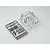 Two plastic model parts trees for a 1/10 scale RC car, one in black plastic and one with a chrome-plated finish, on a plain white background.