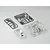 A set of unmounted plastic RC car parts for a Subaru BRZ, including black and chrome-plated sprues on a plain grey background.