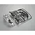 Killerbody 1/10 Hero Chariot plastic parts set on two sprues, one black and one chrome-plated, against a plain grey background.