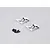 Two silver aluminium RC rear wing mounts with black screws on a light grey background.