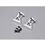 Two silver aluminium RC rear wing mounts with black screws on a grey background.