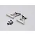 Two grey aluminium RC rear wing mounts with a set of small black mounting screws on a light grey background.