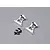 Two silver aluminium RC rear wing mounts with black screws on a grey background.