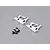 Two silver aluminium RC rear wing mounts with black screws on a grey background.
