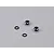 Two black aluminium LED light holders and two black rubber O-rings on a grey background.