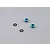 Two light blue aluminium LED light holders and two black rubber O-rings on a grey background.