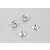 Four silver aluminium flange locknuts arranged on a light grey surface.