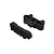 Two black plastic ARRMA bumper loop and hanger mount components shown from an elevated angle against a white background.