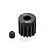 A black 14-tooth 48-pitch RC pinion gear with a small grub screw, isolated on a white background.