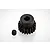 A black metal 19-tooth pinion gear for RC cars, shown with a small grub screw on a white background.