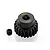 A black 21-tooth 48-pitch RC pinion gear with a matching grub screw on a white background.