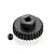 A black metal 30T 48P pinion gear for RC cars, shown with a small grub screw on a white background.