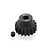 A black 17-tooth 1Mod pinion gear for RC cars, featuring laser-etched M1 and 17T markings, shown with a small grub screw on a white background.